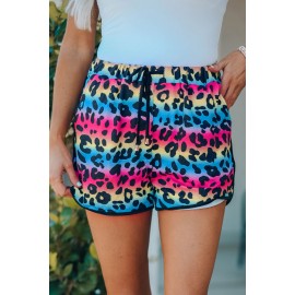 Leopard Pocketed Drawstring Shorts